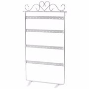 Smykkestativ til øreringe. Hvid. 30 cm. 48 huller. B-vare